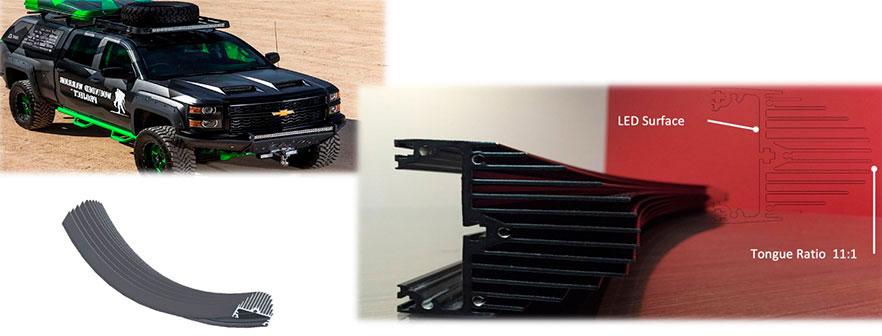 Collage of images showing an aftermarket lighting bar